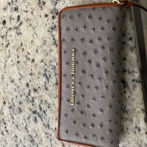 Dooney & Bourke Gray Ostrich Leather Wallet